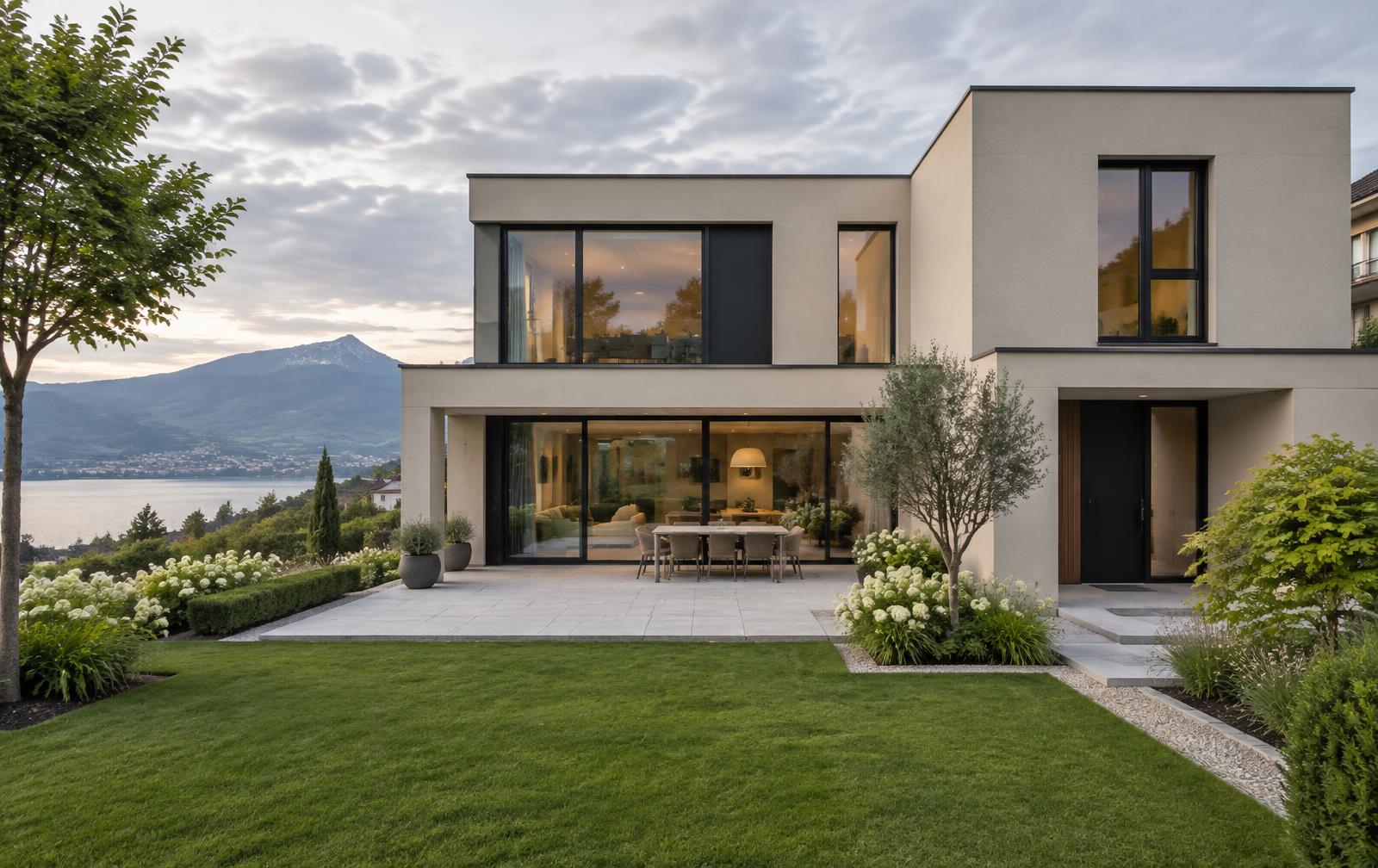 Moderne Wohnimmobilie in Schweizer Landschaft